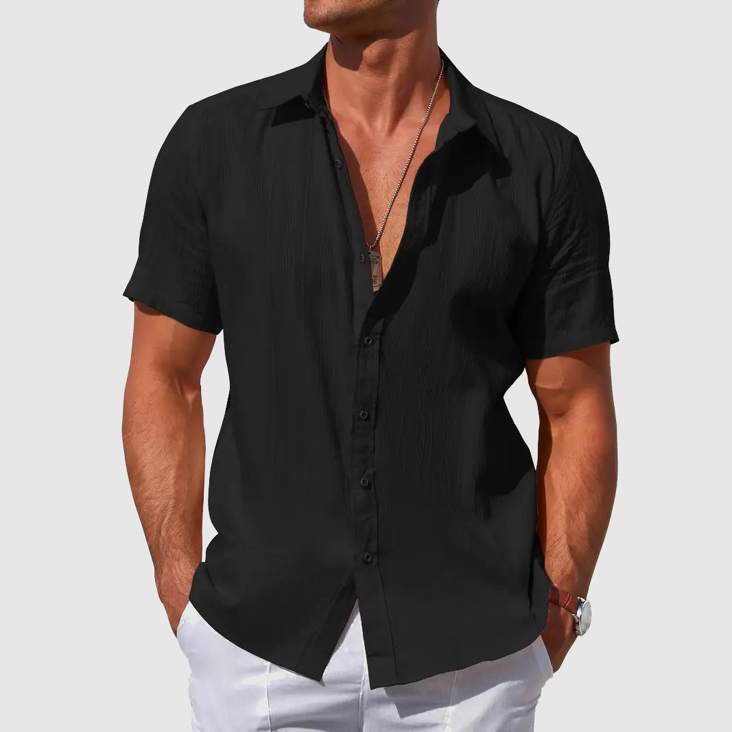 Men's Short Sleeve Linen Shirt for Casual Summer Wear