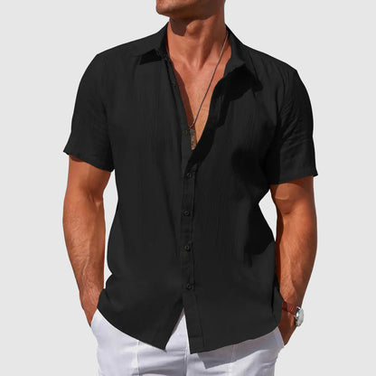 Men's Short Sleeve Linen Shirt for Casual Summer Wear