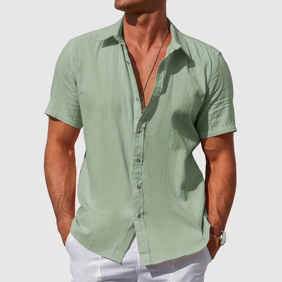 Men's Short Sleeve Linen Shirt for Casual Summer Wear