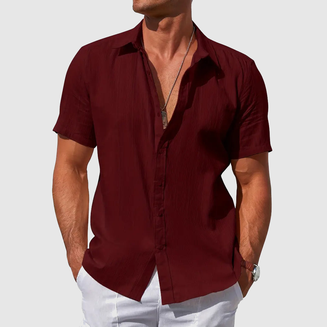Men's Short Sleeve Linen Shirt for Casual Summer Wear