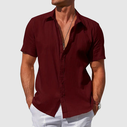 Men's Short Sleeve Linen Shirt for Casual Summer Wear