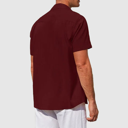 Men's Short Sleeve Linen Shirt for Casual Summer Wear