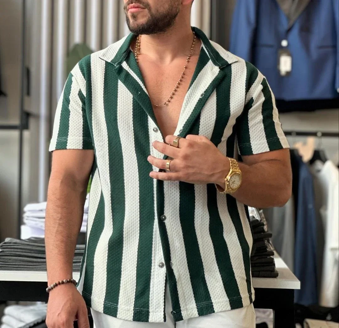 Men's Short Sleeve Open Collar Shirt