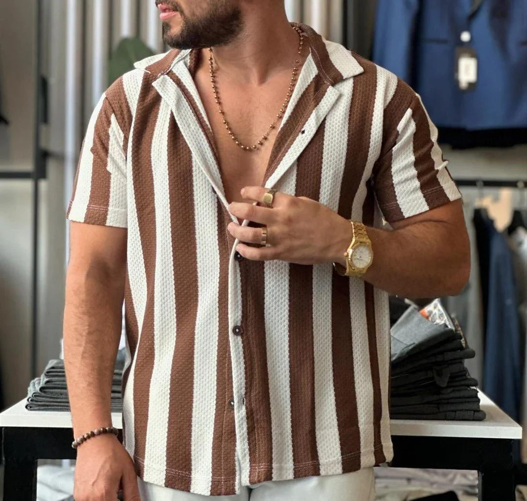 Men's Short Sleeve Open Collar Shirt
