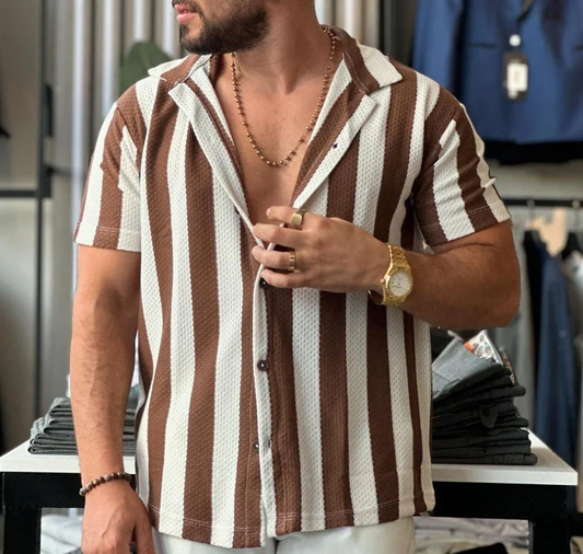 Men's Short Sleeve Open Collar Shirt