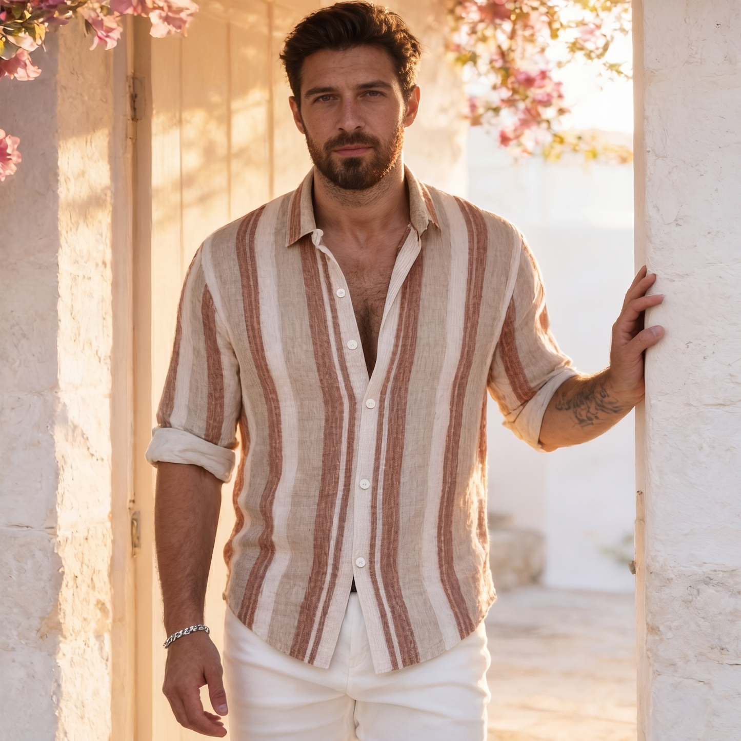 Men's Short-Sleeve Striped Shirt