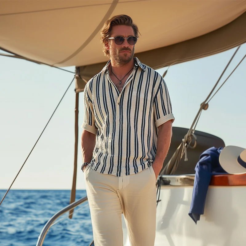 Men's Short Sleeve Striped Shirt