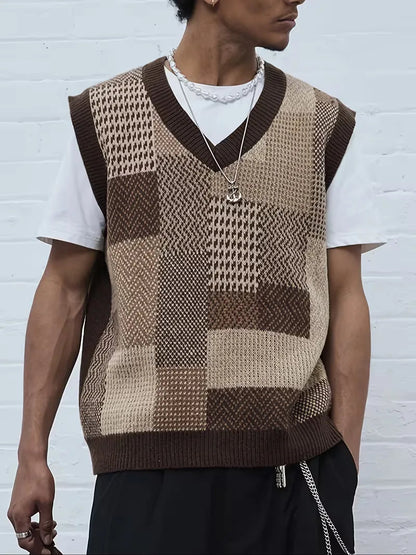 Men's Sleeveless Sweater Cardigan