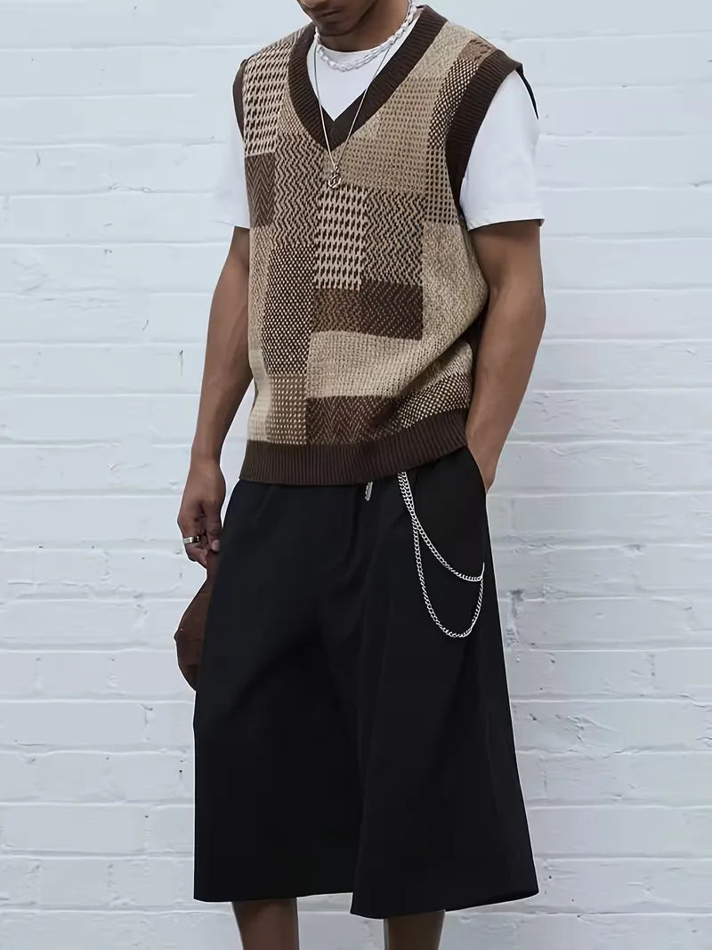 Men's Sleeveless Sweater Cardigan