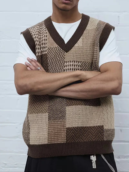 Men's Sleeveless Sweater Cardigan