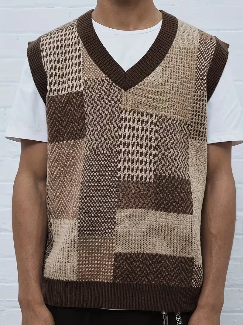 Men's Sleeveless Sweater Cardigan