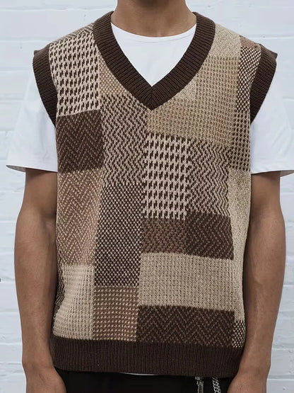 Men's Sleeveless Sweater Cardigan
