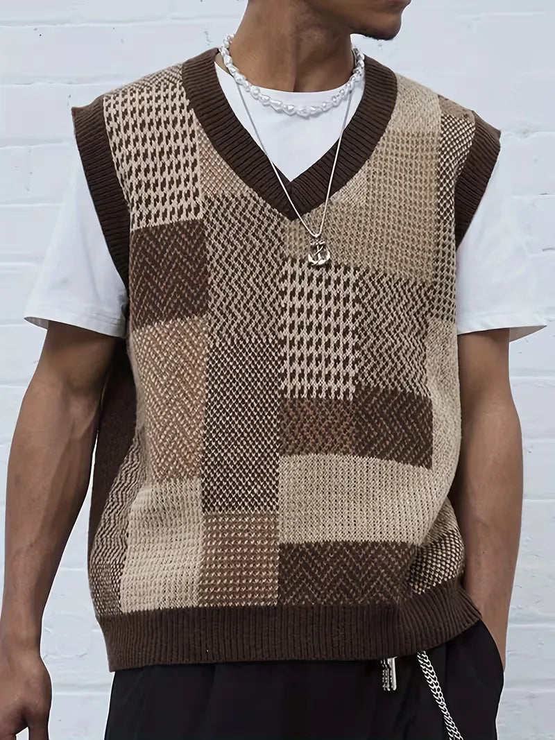 Men's Sleeveless Sweater Cardigan