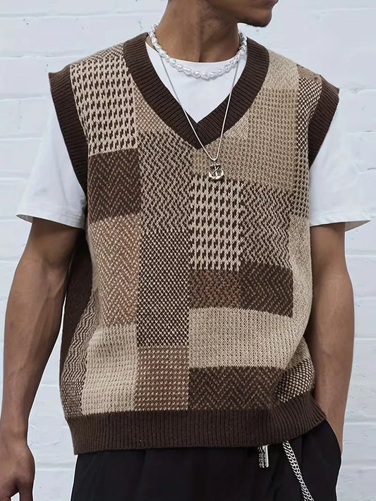Men's Sleeveless Sweater Cardigan