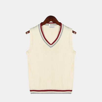 Men's Sleeveless V-Neck Cable Knit Sweater