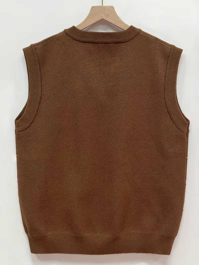 Men's Sleeveless V-Neck Cardigan Vest