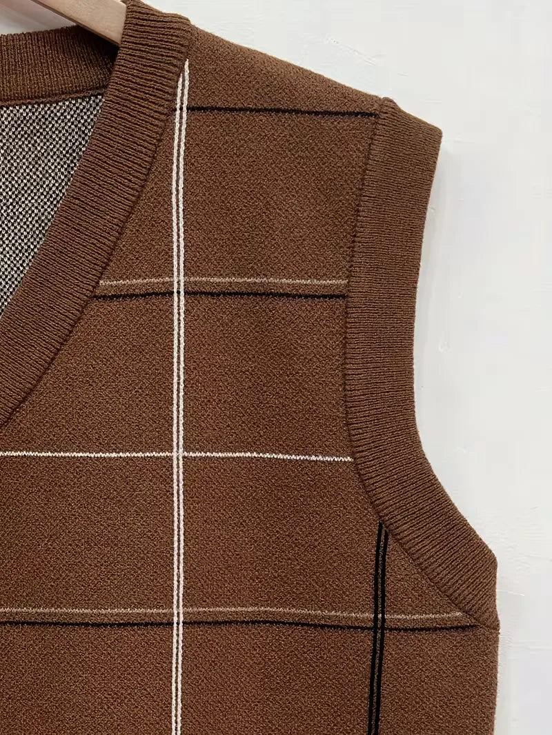 Men's Sleeveless V-Neck Cardigan Vest