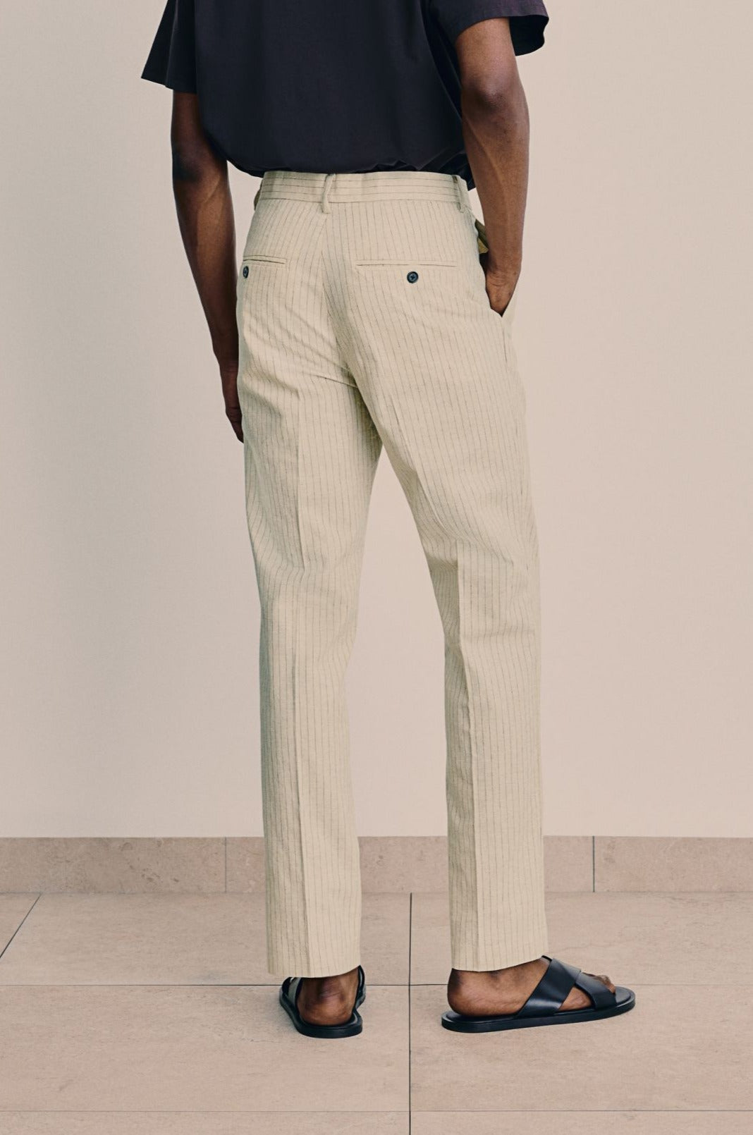 Men's Slim Cut Pinstripe Trousers