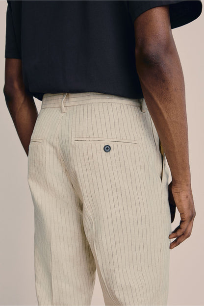 Men's Slim Cut Pinstripe Trousers