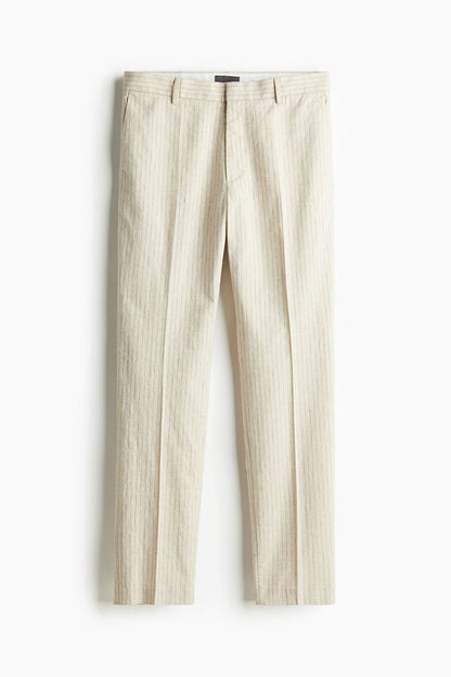 Men's Slim Cut Pinstripe Trousers