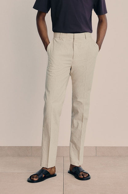 Men's Slim Cut Pinstripe Trousers