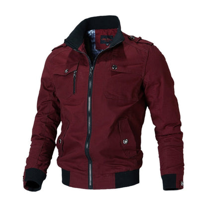 Men's Slim Fit Autumn-Winter Jacket with High Collar
