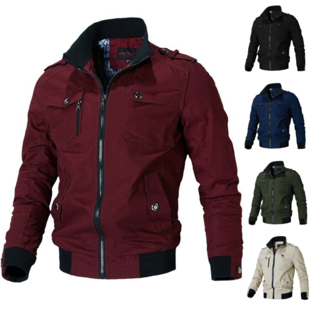 Men's Slim Fit Autumn-Winter Jacket with High Collar