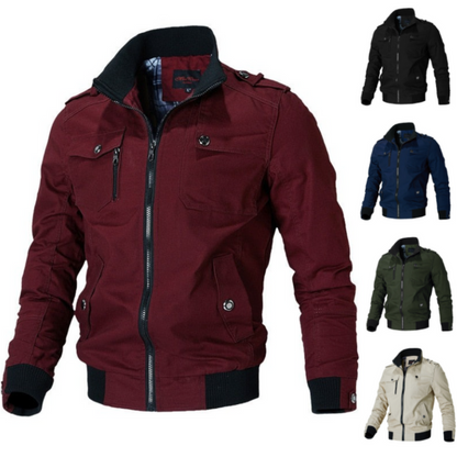 Men's Slim Fit Autumn-Winter Jacket with High Collar