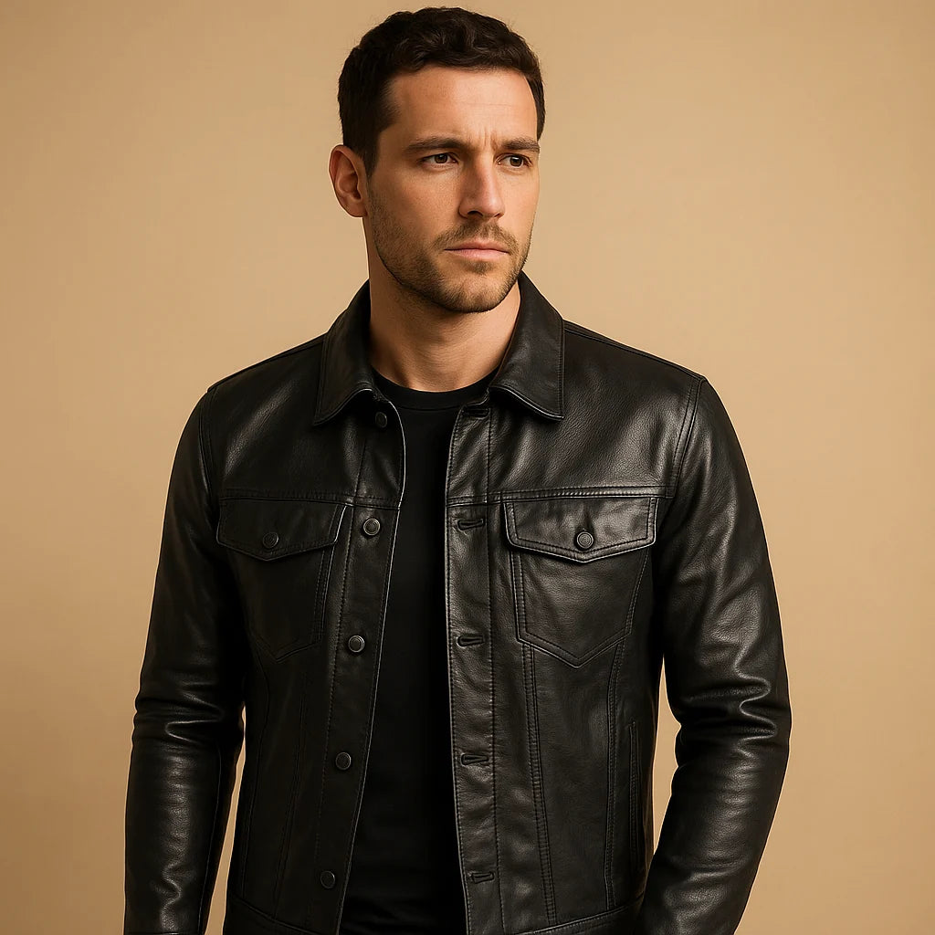 Men's Slim Fit Biker Jacket with Street Style
