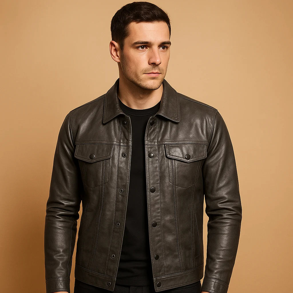 Men's Slim Fit Biker Jacket with Street Style