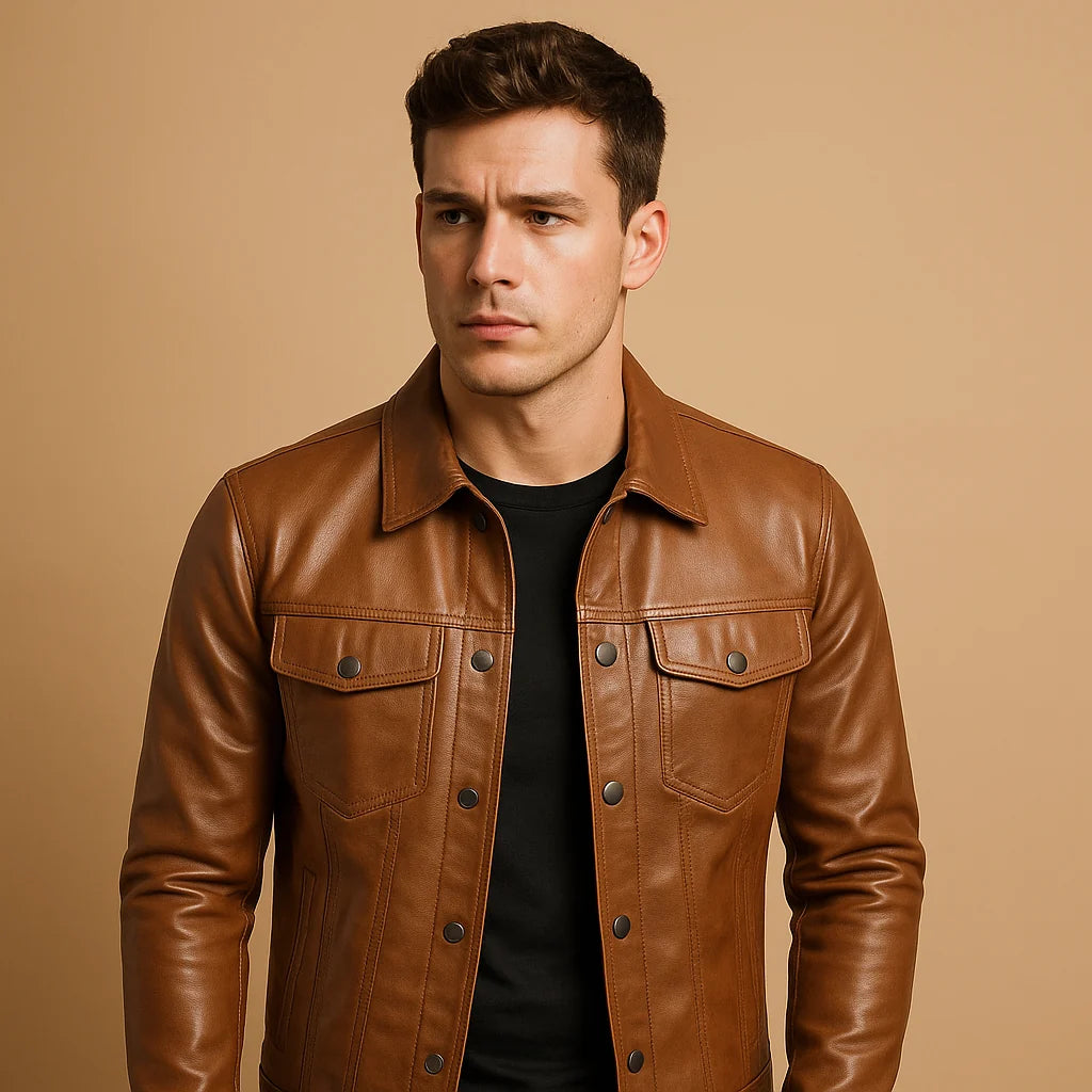 Men's Slim Fit Biker Jacket with Street Style