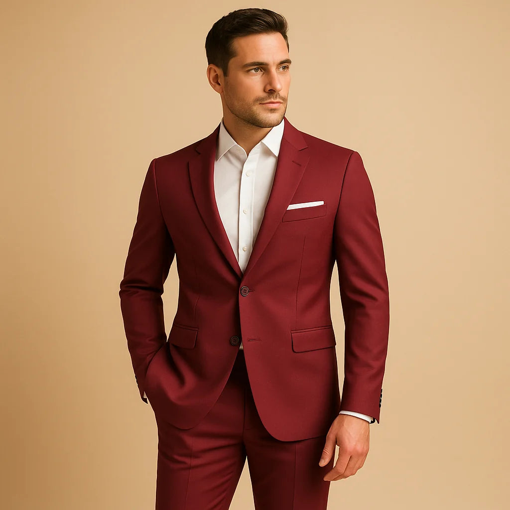 Men's Slim Fit Blazer and Trousers Suit for Weddings and Events