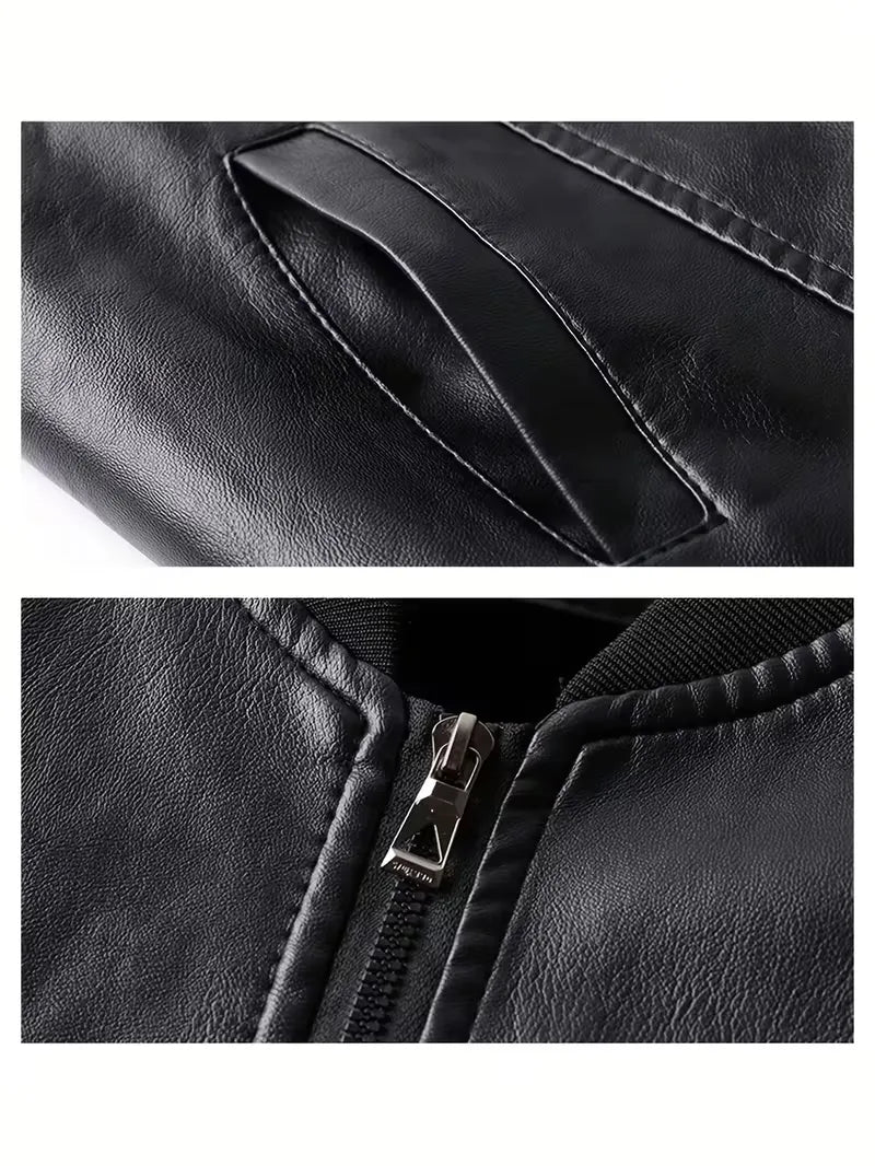 Men's Slim Fit Bomber Jacket with Long Sleeves