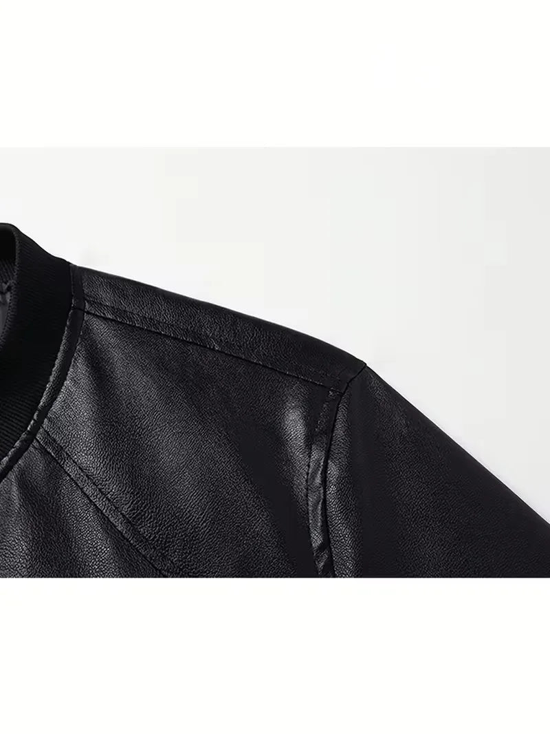 Men's Slim Fit Bomber Jacket with Long Sleeves