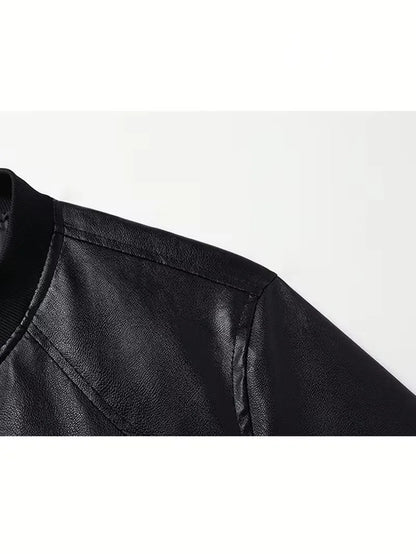 Men's Slim Fit Bomber Jacket with Long Sleeves
