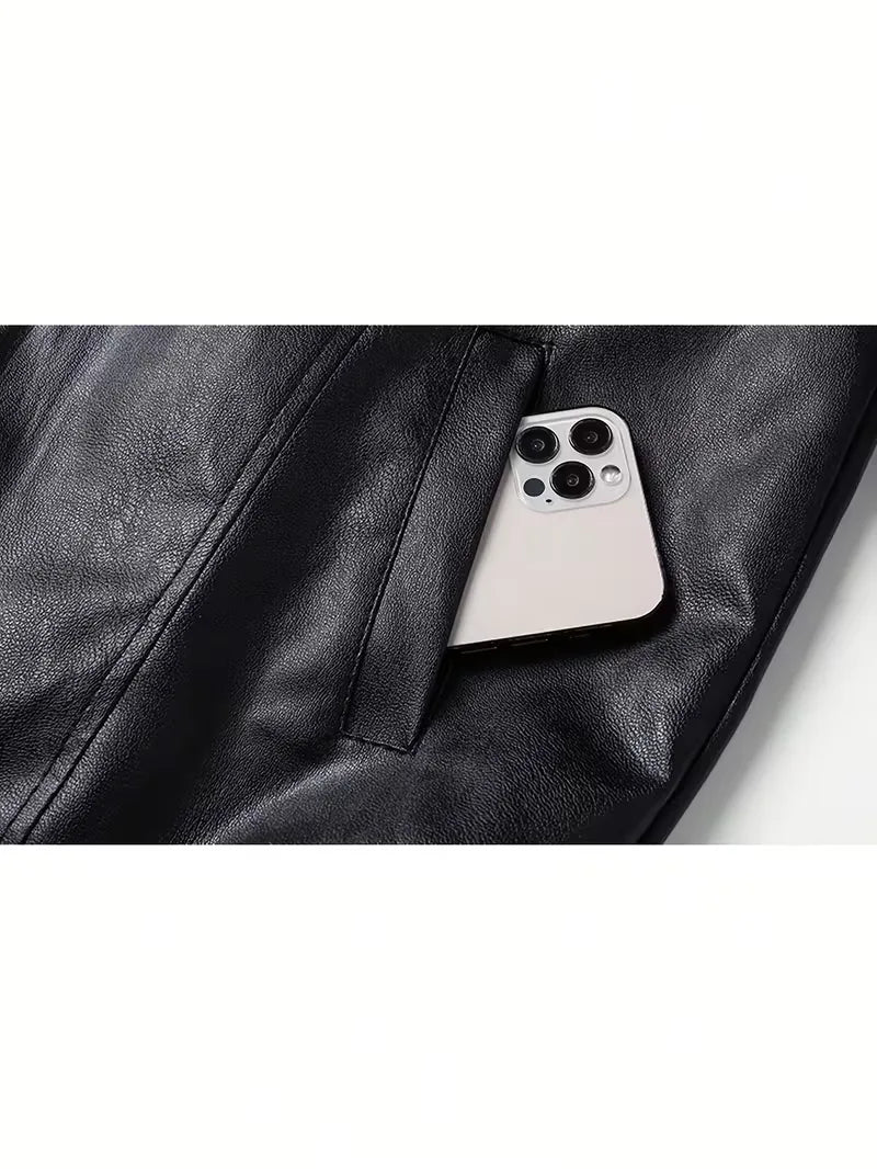 Men's Slim Fit Bomber Jacket with Long Sleeves