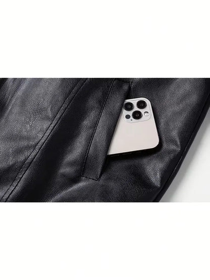 Men's Slim Fit Bomber Jacket with Long Sleeves
