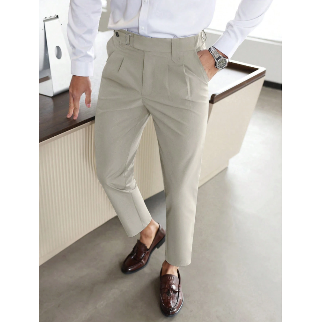 Men's Slim Fit Business Trousers with Side Pockets