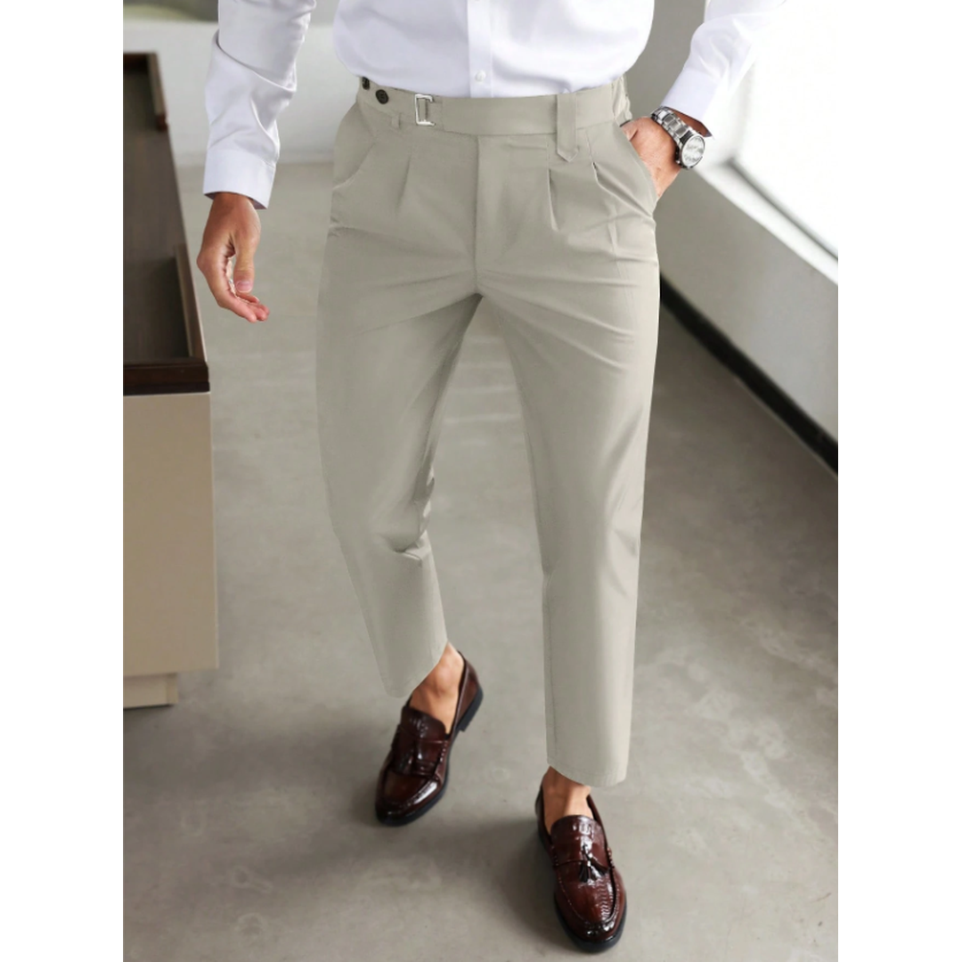 Men's Slim Fit Business Trousers with Side Pockets