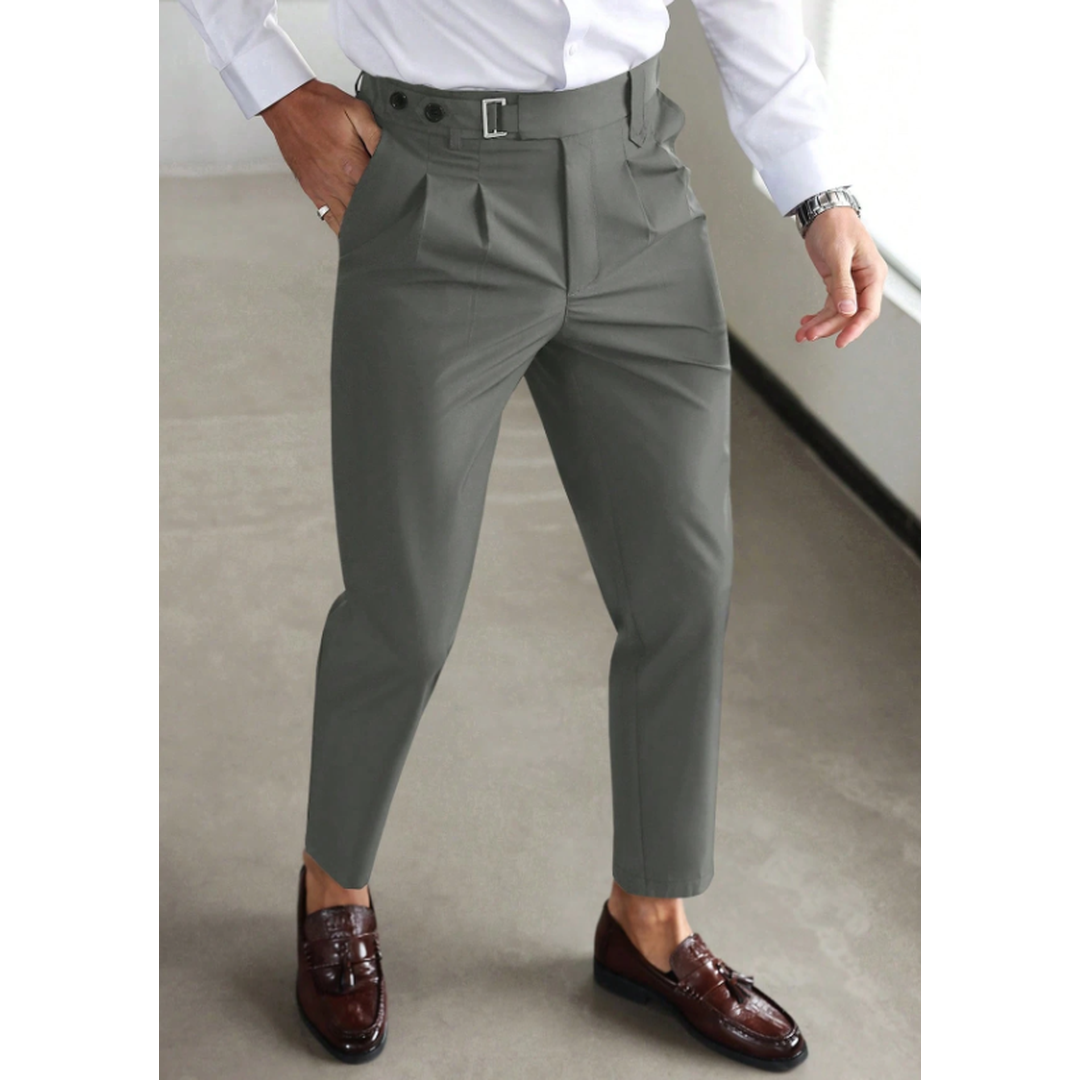 Men's Slim Fit Business Trousers with Side Pockets