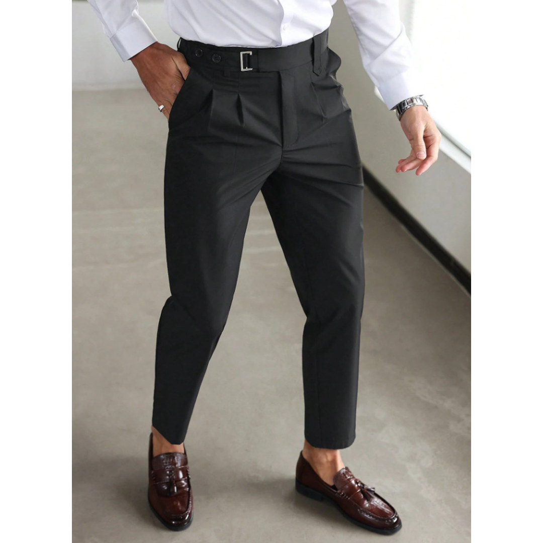 Men's Slim Fit Business Trousers with Side Pockets