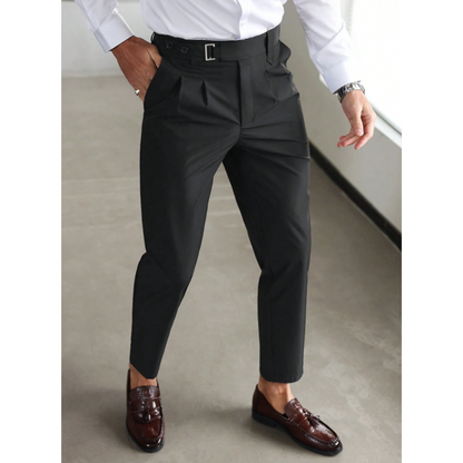 Men's Slim Fit Business Trousers with Side Pockets