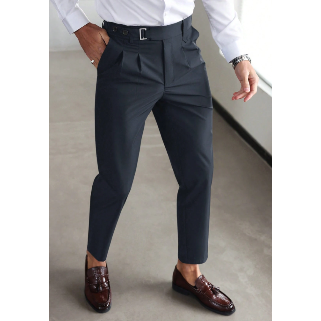Men's Slim Fit Business Trousers with Side Pockets