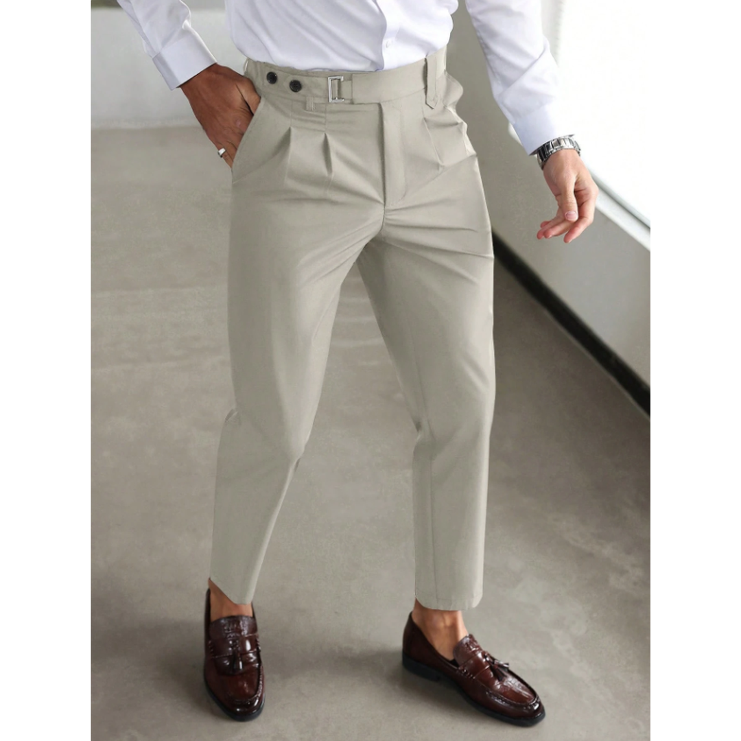Men's Slim Fit Business Trousers with Side Pockets