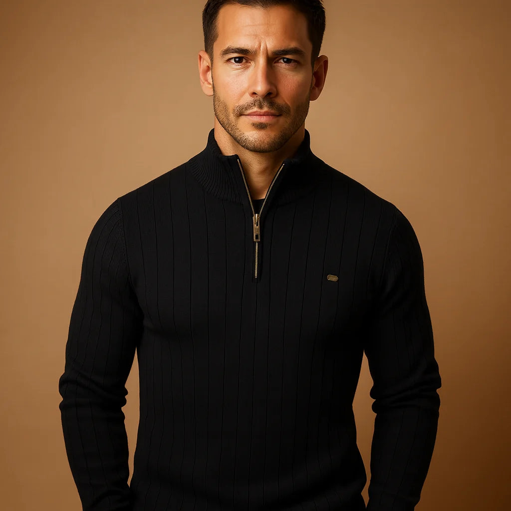 Men's Slim Fit Half-Zip Knit Sweater