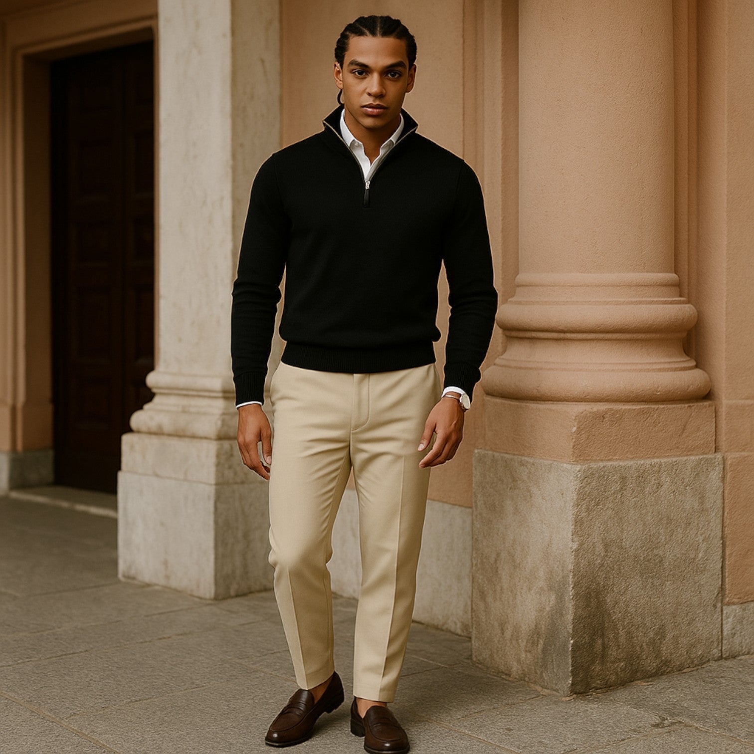 Men's Slim Fit Half Zip Sweater