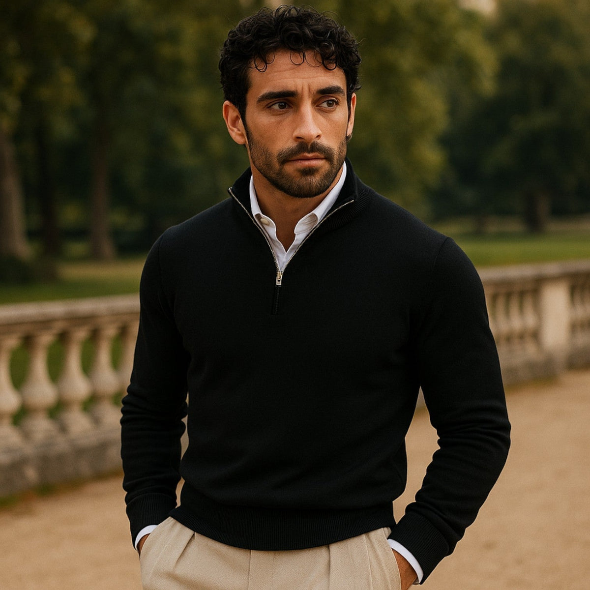 Men's Slim Fit Half Zip Sweater