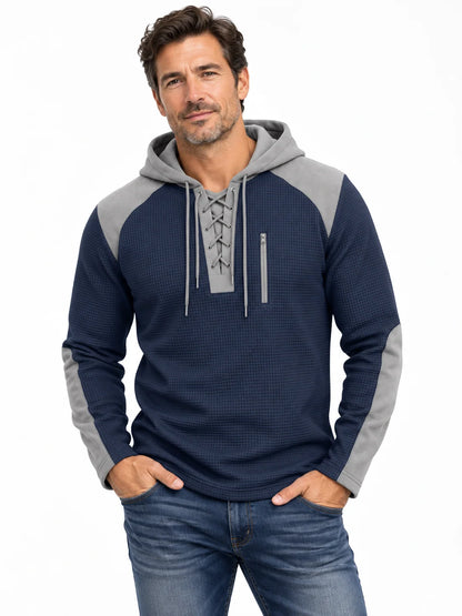 Men's Slim-Fit Hoodie with Lace Collar