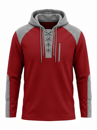 Men's Slim-Fit Hoodie with Lace Collar
