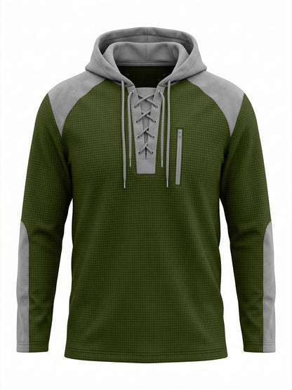 Men's Slim-Fit Hoodie with Lace Collar